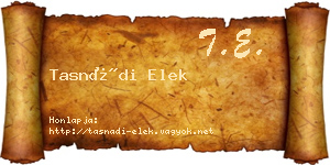 Tasnádi Elek névjegykártya