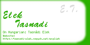 elek tasnadi business card